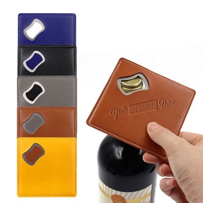 PU Leather Coaster With Bottle Opener