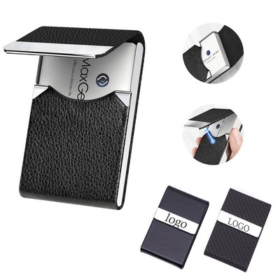 PU Leather Business Card Holder With Magnetic Closure