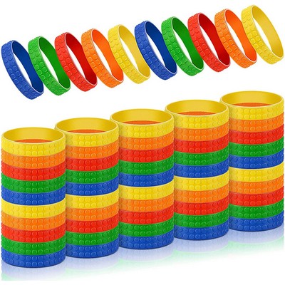 Multi-Color Building Block Silicone Wristband