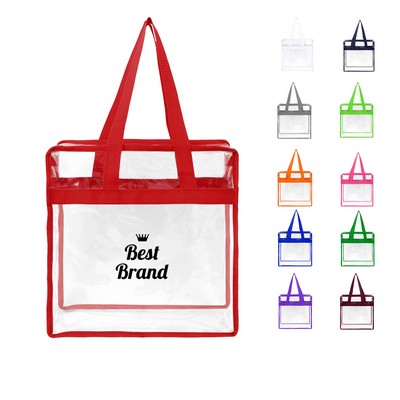 Stadium Approved Clear Zipper Tote Bag