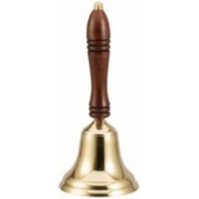 10" Brass School Bell with Wooden Handle-II