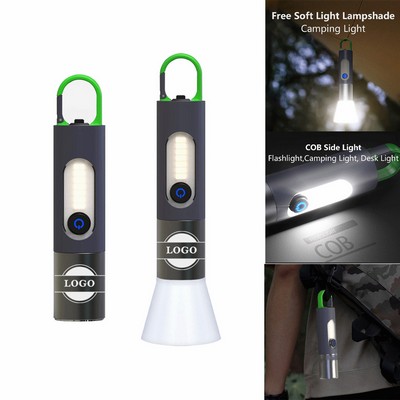 Camping Flashlight With Hook and Lampshade