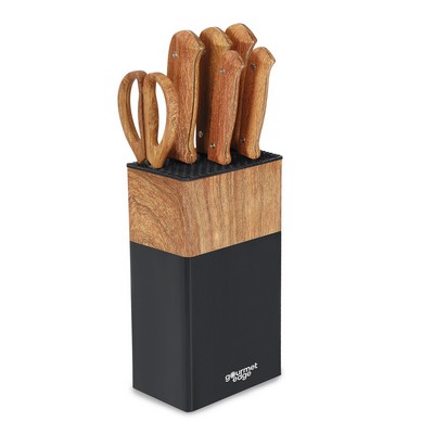 Gourmet Edge 7Pc Full Tang Knife Block Set