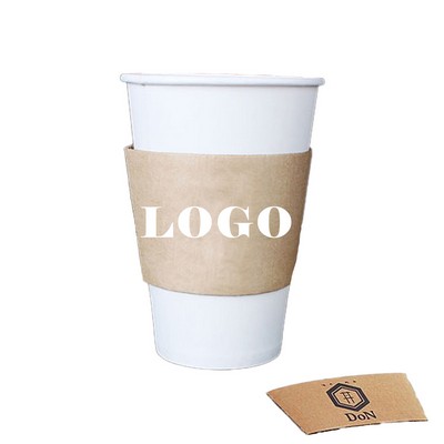 12/16 Oz Kraft Corrugated Paper Coffee Cup Sleeve