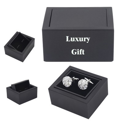 Luxury Rotating Flip Cover Jewelry Packaging Cufflink Box