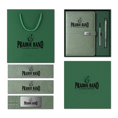 Premium Business Gift Set with Magnetic Notebook and Metal Pen