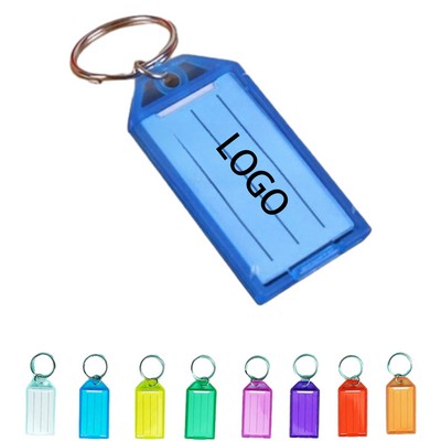 Colorful Plastic Key Tag With Keychain