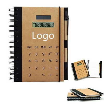 Spiral Notebook Calculator With Pen