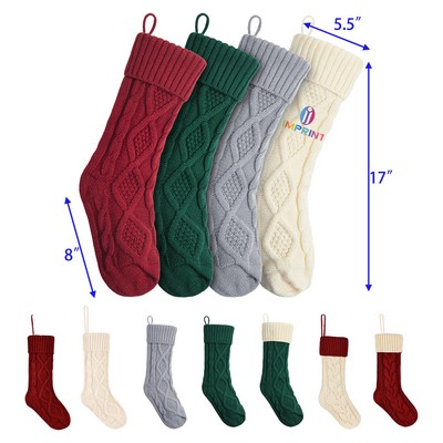 18" Cable Knit Stockings for Christmas