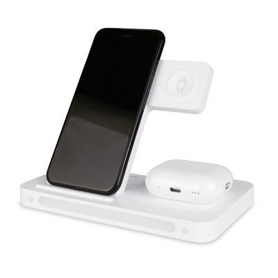 3-in-1 Fast Wireless Charging Station with Night Light