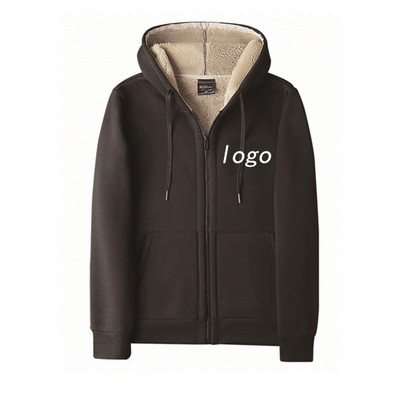 Cotton Sherpa Lined Full-Zip Hooded Jacket