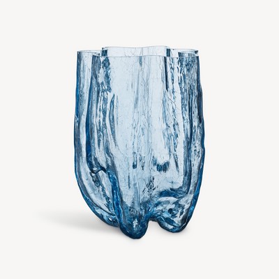 Kosta Boda Crackle Vase Xl Blue