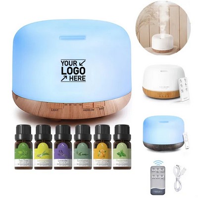 500ml Essential Oil Diffuser with Aromatherapy Oils Set