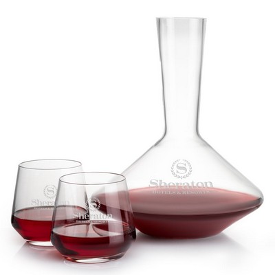 Tucson Carafe & Stemless Wine Set