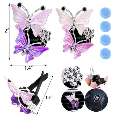 Car Aromatherapy Vent Clips Dual Butterfly Car Air Vent Freshener Perfume Clip Aroma Diffuser