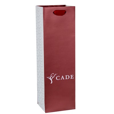 Custom 190g C1S 1-Bottle Wine Tote 4.5"x14"x4"