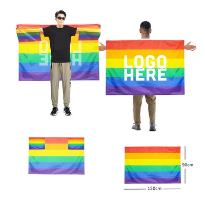 3' x 5' Rainbow Flag Pride Cape