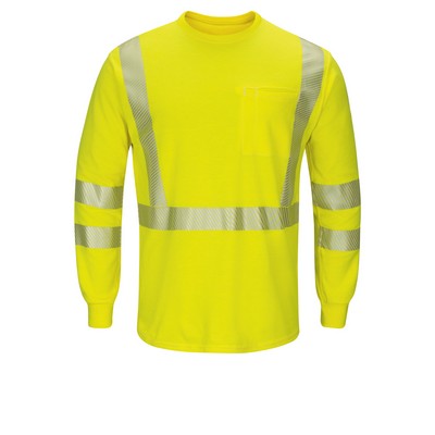 Bulwark - Henley Shirt - Men's Lightweight FR Hi-Visibility Long Sleeve T-Shirt