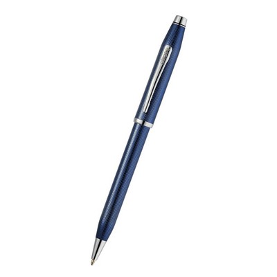 Century® II Polished Translucent Cobalt Blue Engraved Diamond Pattern Ballpoint Pen