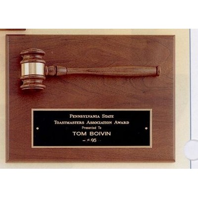 American Walnut Plaque w/ Walnut Gavel (9"x12")