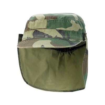 Camouflage Army Cap w/ Removable Flap