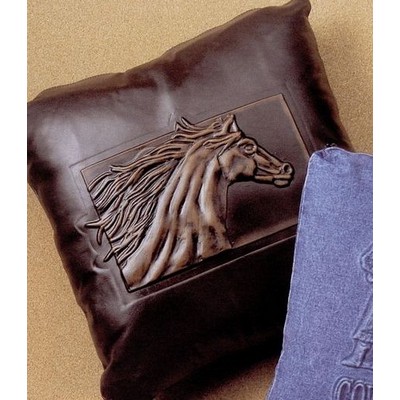 Embossed All Leather Pillow