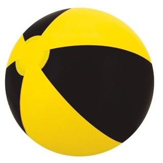 Black/ Yellow 16" Inflatable Two Alternating Color Beach Ball