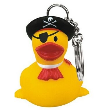 Rubber One-Eyed Pirate Duck Key Chain©