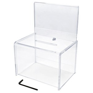 Medium Clear Coin Box w/Riser Insert