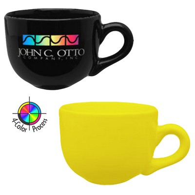 14 Oz. Vitrified Lemon Yellow Latte Bowl Mug - 4 Color Process