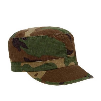 Women's Woodland Camouflage Ripstop Vintage Adjustable Fatigue Cap