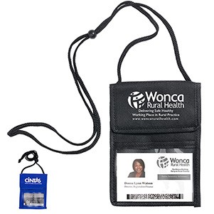 "Networker" Non-Woven Econo 5 Function Trade Show Badgeholder & Neck Wallet (Overseas)