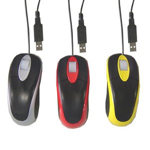 Black USB Optical Computer Mouse w/ Contrast Trim