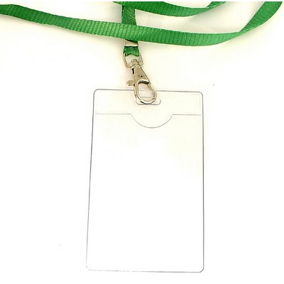 Clear Vinyl Badge Holder Lanyard Combination (2.25"x3.25")