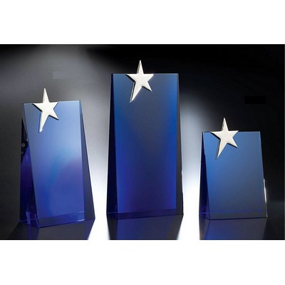 Star Performer Blue Optic Crystal Award (4¼"x6")