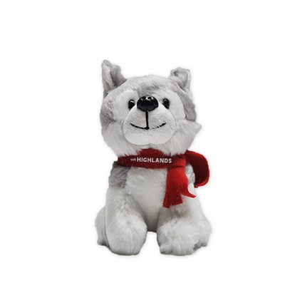 Custom Plush Gray Wolf with Scarf