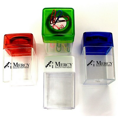 Magnetic Paper Clip Dispenser w/Colorful Paper Clips