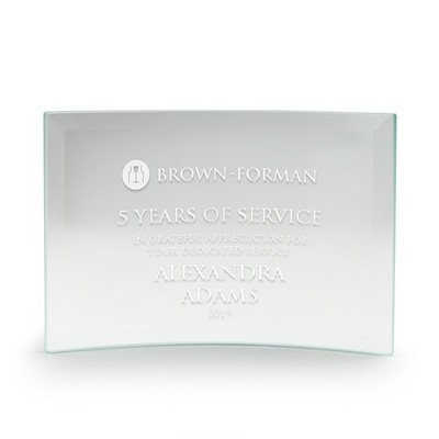 7" x 10" Jade Glass Curve Award - XL