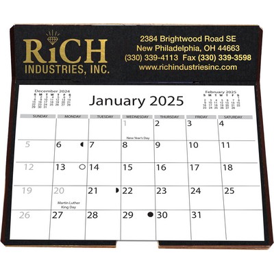 Foil Stamped Easel Back Calendar (6¼"x6 3/8")