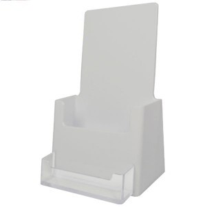 White Tri-Fold Holders w/Business Card Pocket (4 1/4"x7 1/4")