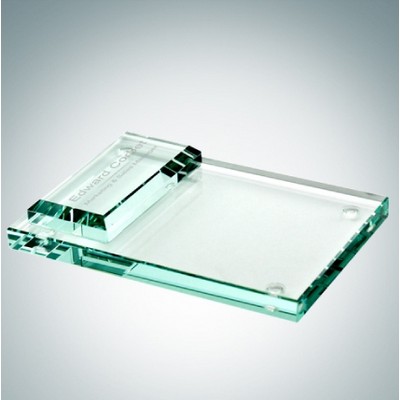 Jade Glass Memo Pad Holder