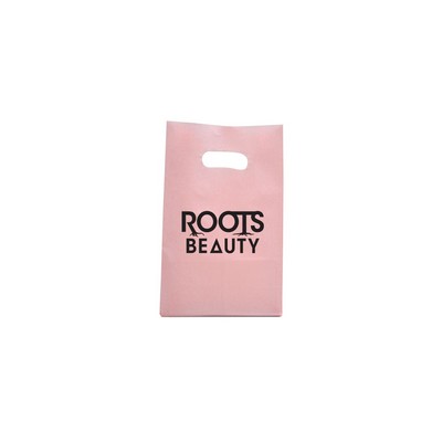 Frosted Colored Poly Die Cut Light Pink Bag/ 4 Mil (7"x3.5"x10.5")