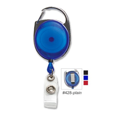 Carabiner Retractable Badge Reel w/Belt Clip (Blank)