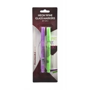 Purple & Green Neon Wine Glass Markers