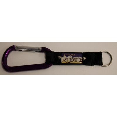 Purple Carabiner w/Plate & Web Strap