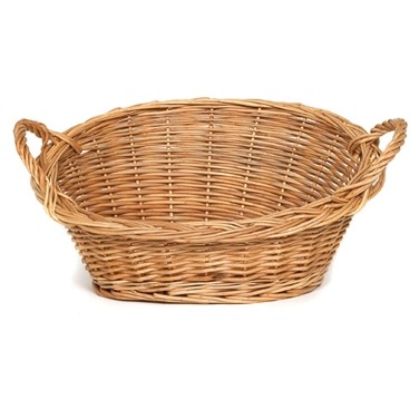 Oval Wicker Gift Basket w/Handles (17 1/2"x13"x7")