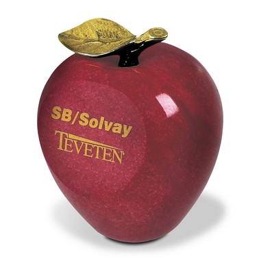 Red Marble Apple Paperweight