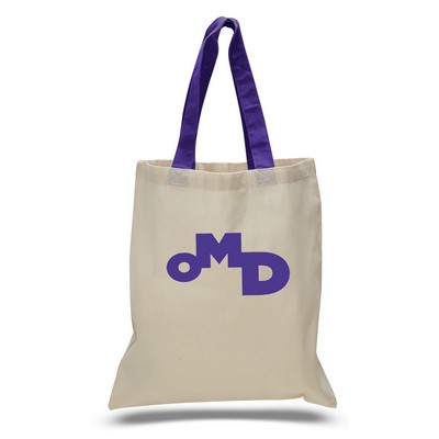 Tote with Purple Colored Handles (Printed)