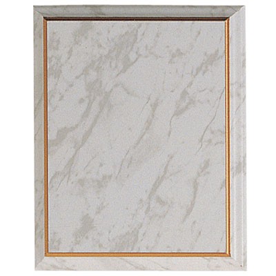 White Marbled Plaque w/Gold Border (9"x12")