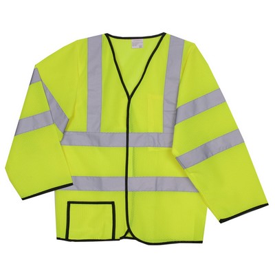 Mesh Yellow Long Sleeve Safety Vest (Small/Medium)